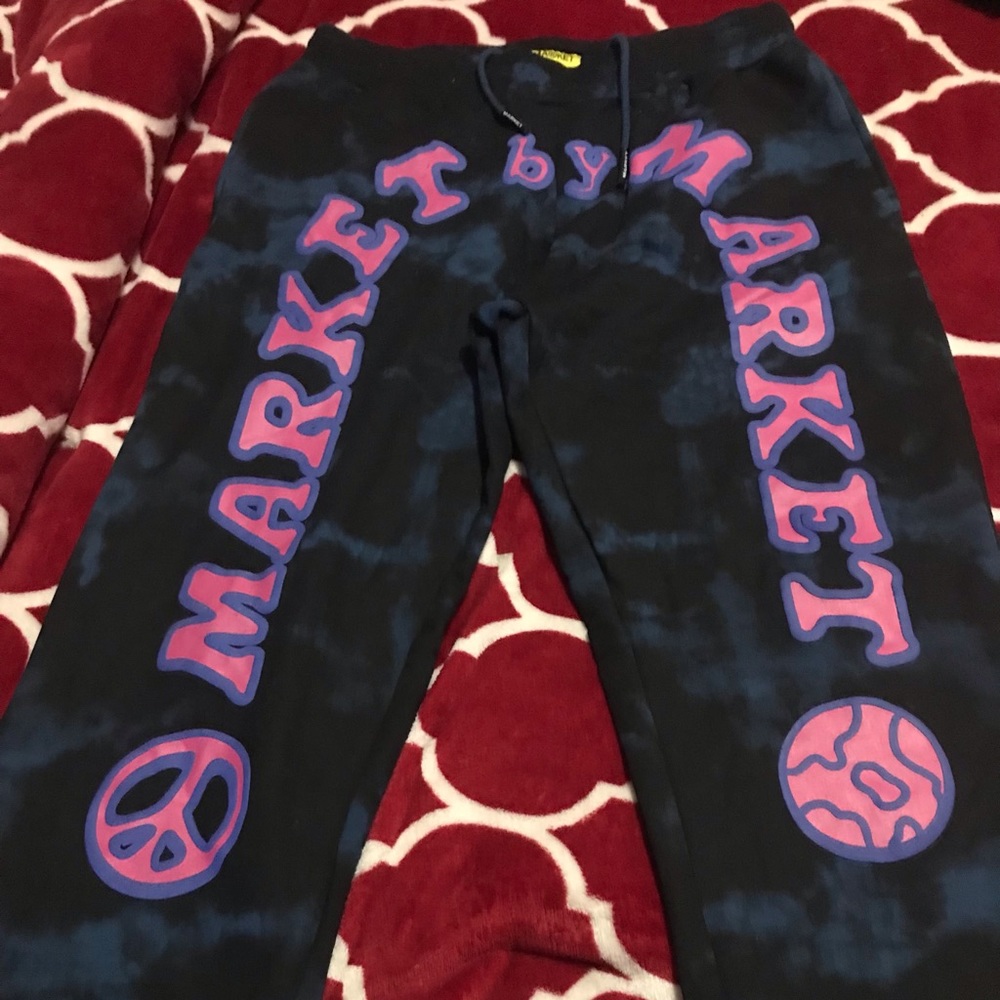 Market Peace Sweatpants/Navy Smoke Tie Dye Blue XxL